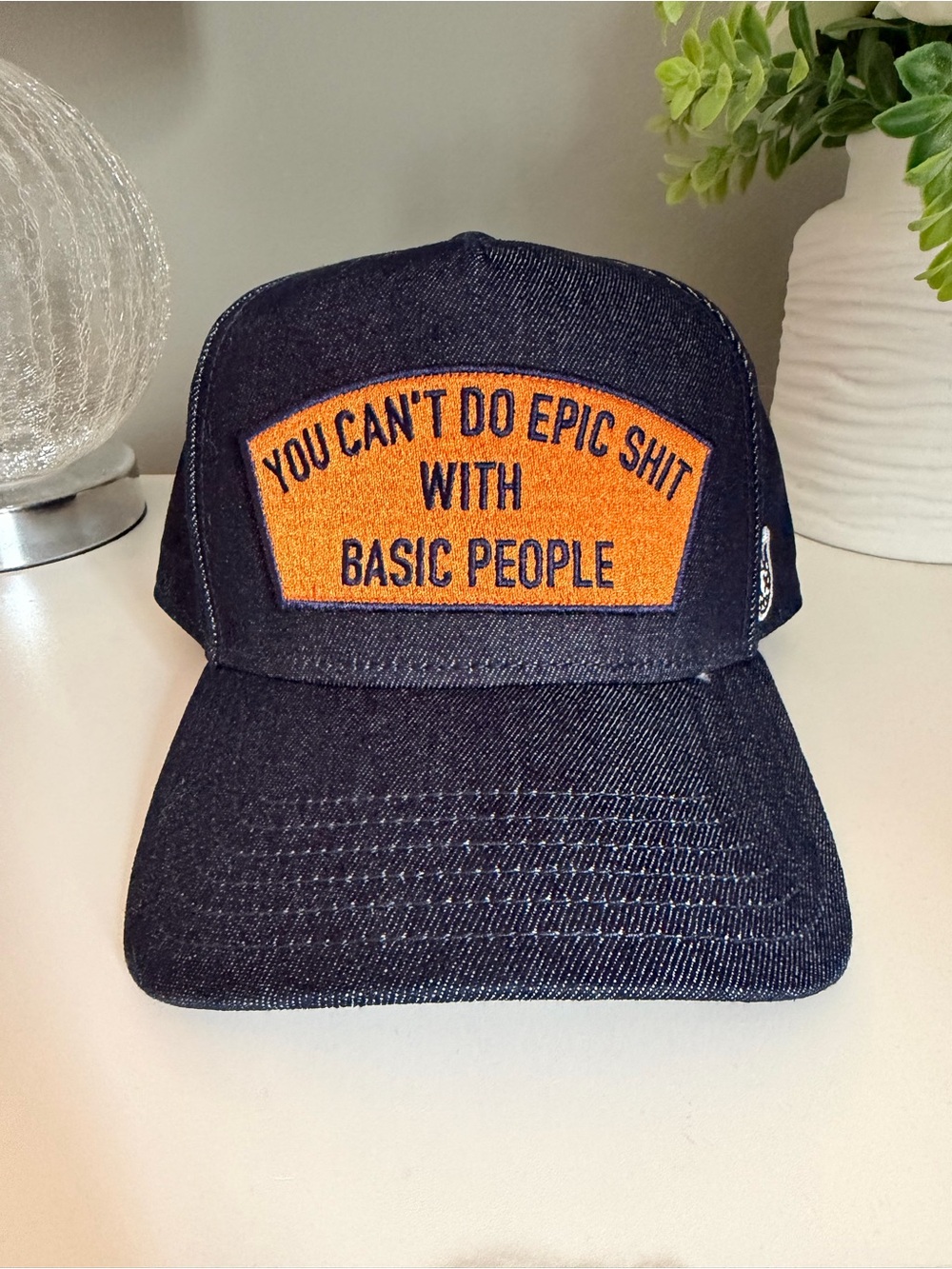 Cult of Individuality Navy and Black Trucker Cap with Logo Details